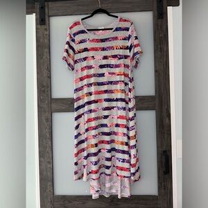 LuLaRoe Carly Large floral stripes